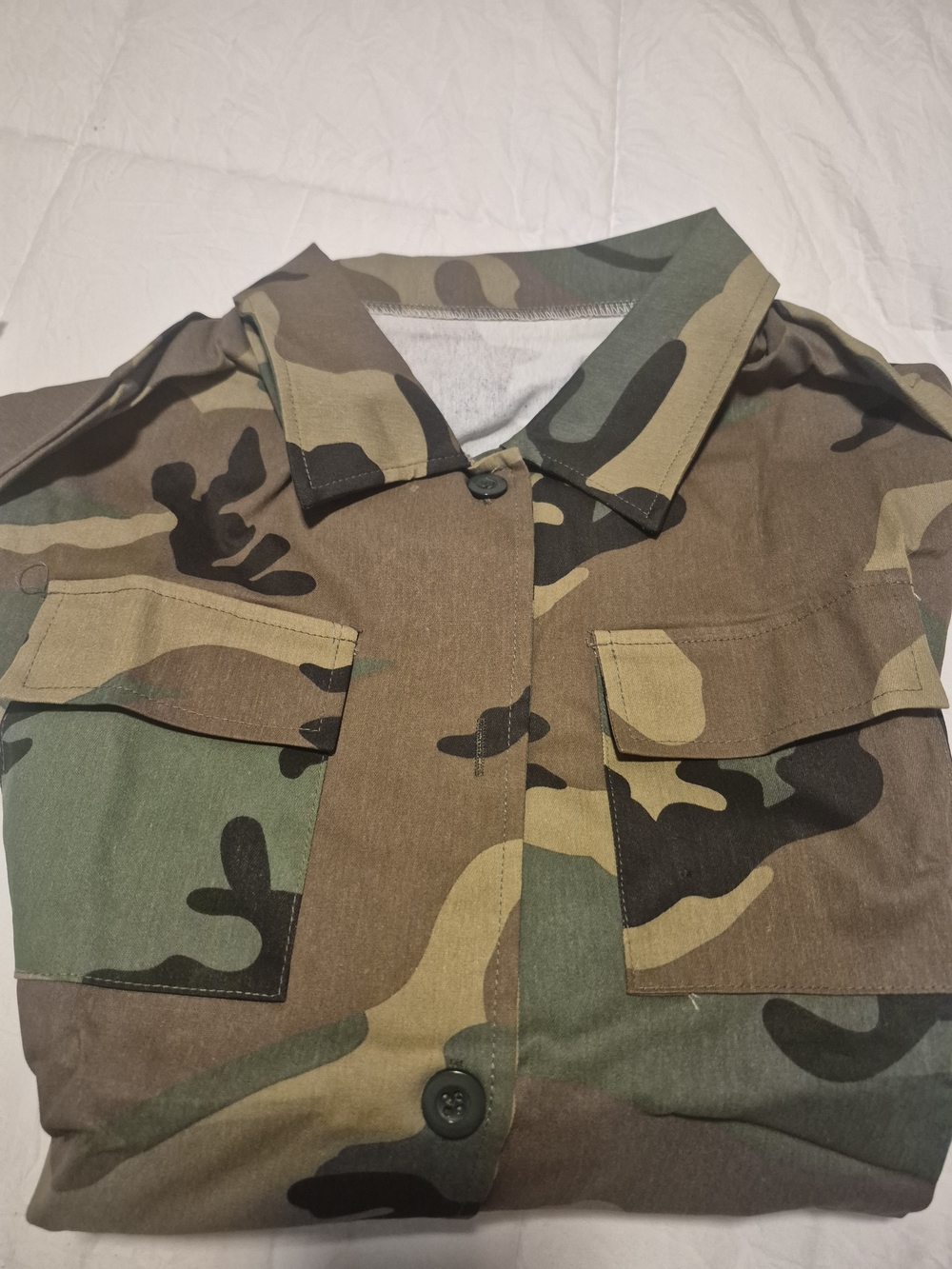 Camo Button-Up Shirt Jacket - Green/Brown/Black